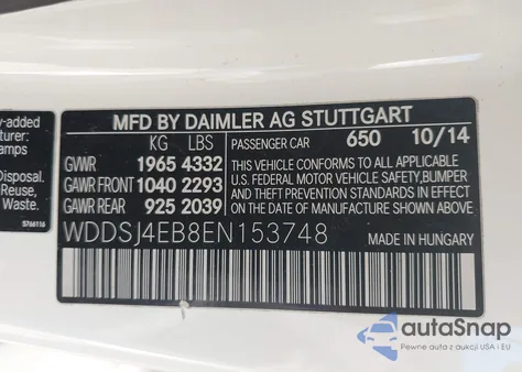 2014 Mercedes-Benz Cla 250 из США, поврежденный, VIN WDDSJ4EB8EN153748